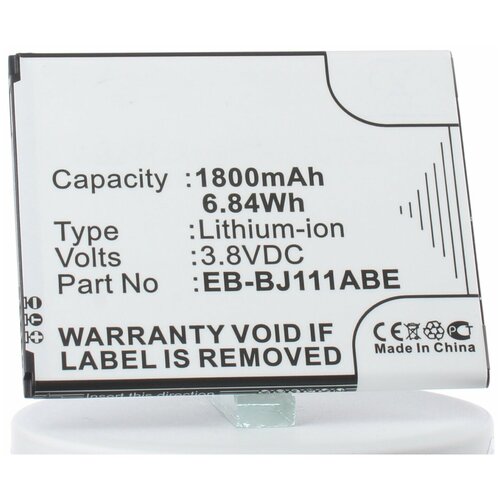 Аккумулятор iBatt iB-B1-M2730 1800mAh для Samsung EB-BJ111ABE аккумулятор ibatt ib b1 m860 2200mah для samsung eb bg720cbk eb bg720cbc