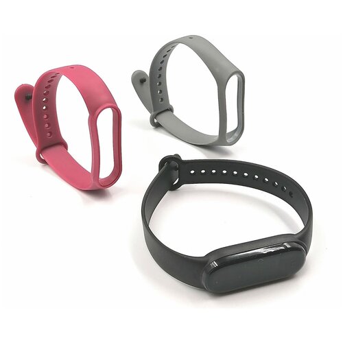 Фитнес браслет М6 с измерением давления и пульсометром умный браслет с экраном - 3 браслета черный бордовый серый 97000₽