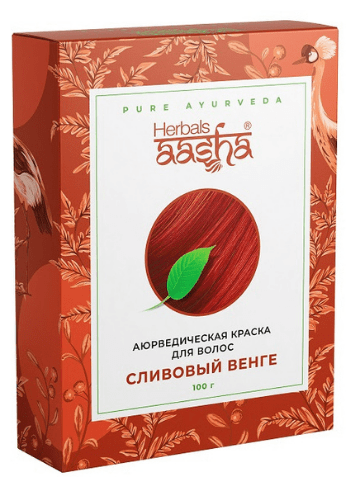 Aasha Herbals Натуральная краска Аюрведическая, сливовый венге, 100 мл, 100 г