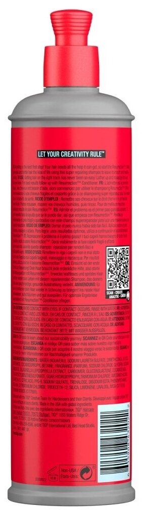 TIGI Bed Head Urban Anti+dotes Resurrection - Шампунь для сильно поврежденных волос уровень 3 400 мл — фото 1