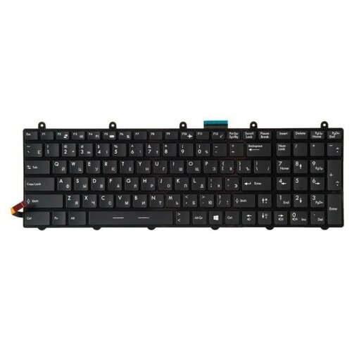 Клавиатура для ноутбука MSI GT60 GT70 GX70 MS-1762 Clevo P150EM Чёрная с разноцветной подсветкой с рамкой гор Enter 5100₽