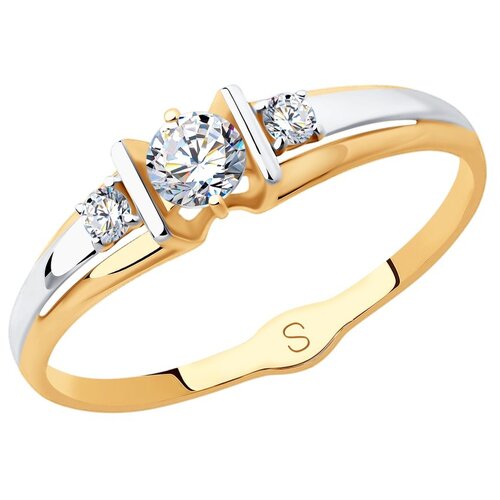 фото Кольцо из золота с фианитами 017846 sokolov