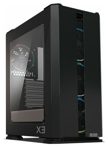 Корпус Zalman X3 Black, без БП, боковое окно (закаленное стекло), черный, ATX .