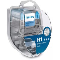 Лампа автомобильная галогенная Philips White Vision 12258WHVSM H1 55W P43t 3700K 2 шт.