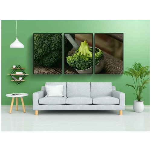 фото Набор модулных постеров для интерьера "брокколи, овощи, здоровый" 60x90 см. в тубусе, без рамки lotsprints
