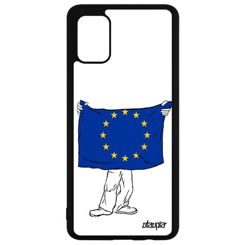 фото Ударопрочный чехол на смартфон // galaxy a51 // "флаг европы с руками" страна дизайн, utaupia, белый