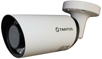 Уличная цилиндрическая видеокамера сетевая IP Tantos TSi-Pe25VP Цвет корпуса белый, Двухмегапиксельная, 1920х1080, 30к/с