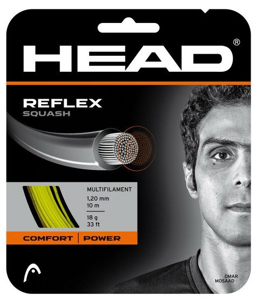 Струна для сквоша HEAD 10m Reflex Squash Yellow 281256-YW 1.10