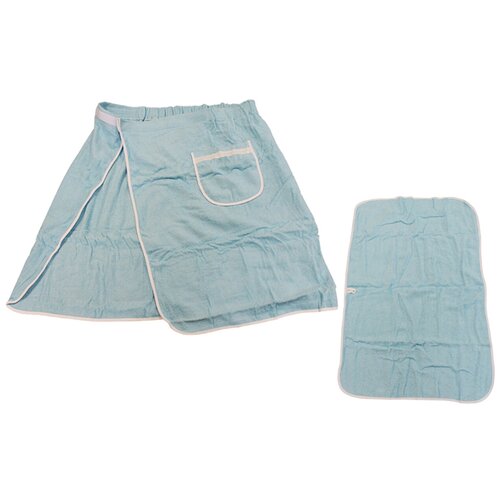 Комплект для бани мужской, светло-голубой (накидка, полотенце) SK251