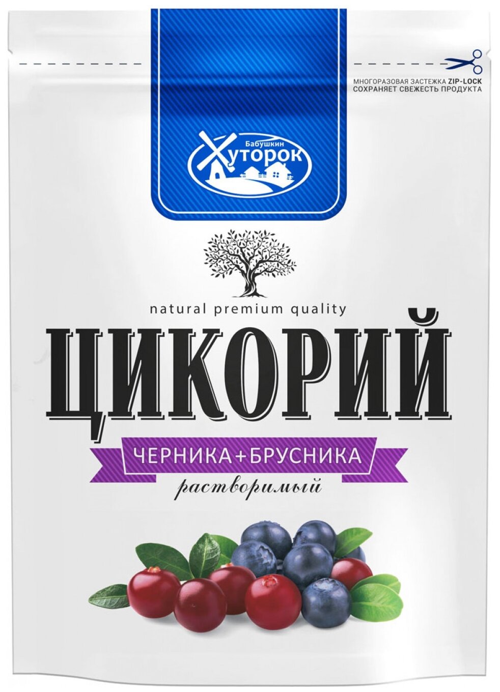 Цикорий растворимый Бабушкин Хуторок черника и брусника 100% натуральный без кофеина 100 г - фотография № 1