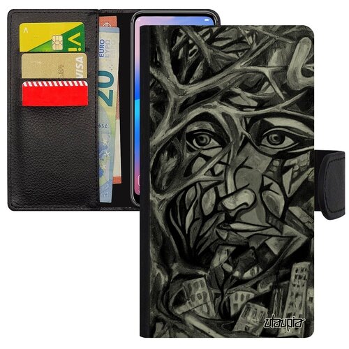 фото Противоударный чехол-книжка на // apple iphone xs // "взгляд" впечатление женщина, utaupia, серый