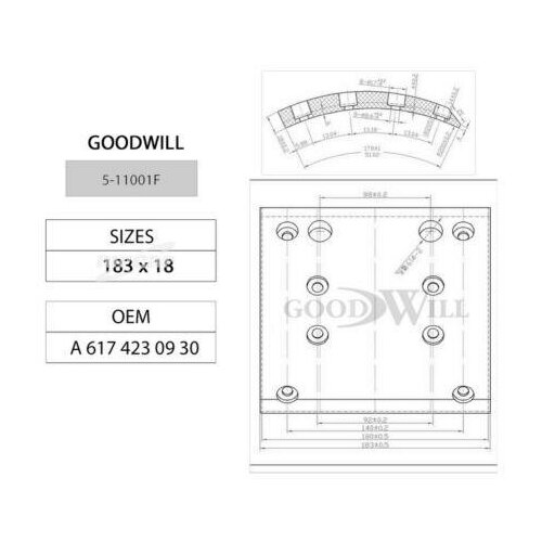 Колодки Тормозные Барабанные, Комплект Mercedes, Mann (19mm) - Track Goodwill арт. 511001F