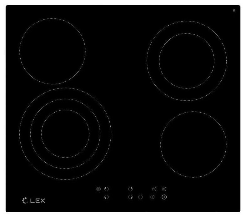 Варочная поверхность Lex EVH 642-2 BL черный - фотография № 1
