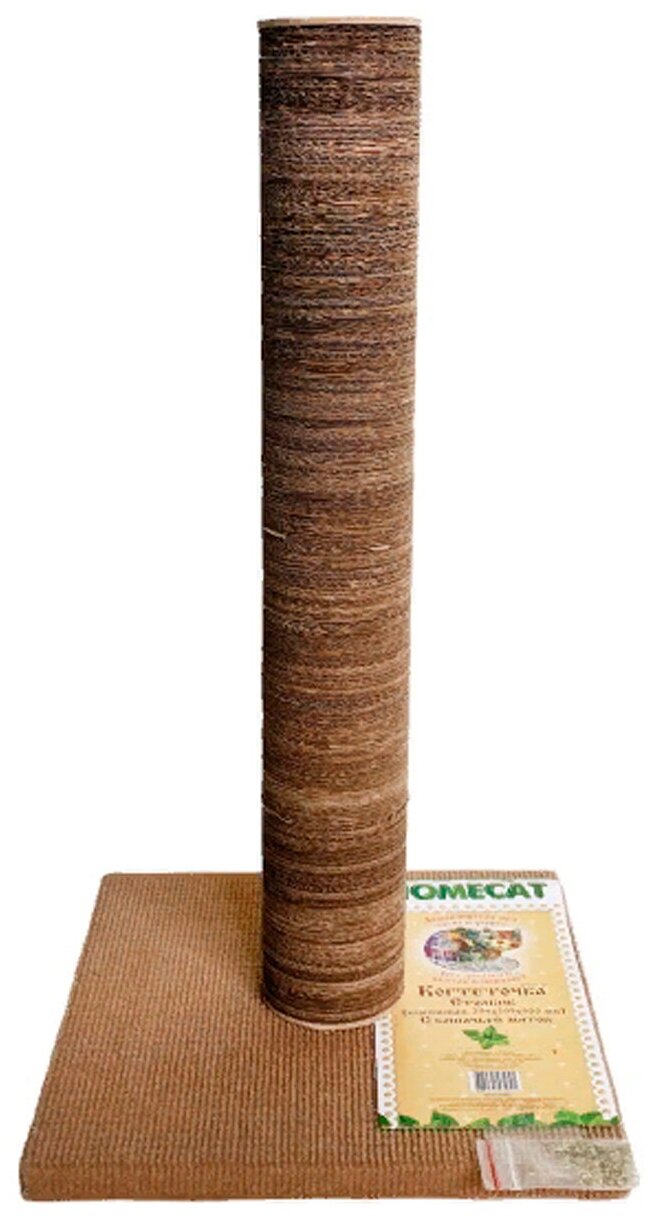HOMECAT 29х29х54 см когтеточка столбик с кошачьей мятой гофрокартон - фотография № 2