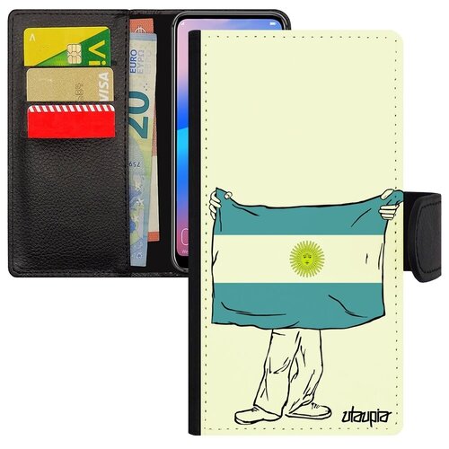 фото Защитный чехол книжка для смарфона // galaxy s8 // "флаг аргентины с руками" дизайн государственный, utaupia, белый