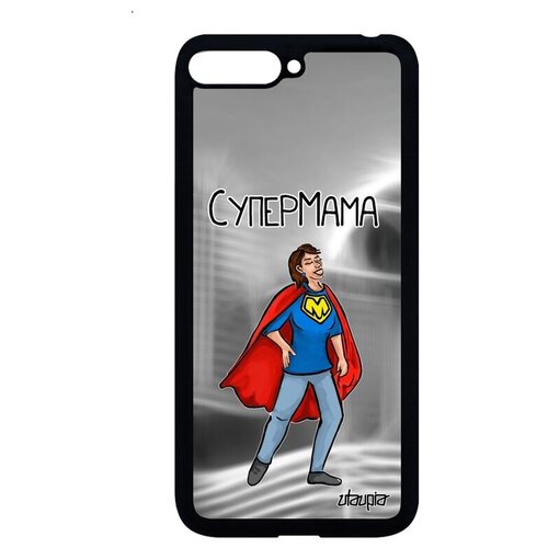 фото Красивый чехол на телефон // huawei y6 2018 // "супермама" супергерой комикс, utaupia, серый