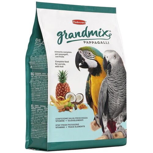 Padovan корм Grandmix Pappagalli для крупных попугаев, 2кг padovan pappagalli formula granules 1 4kg