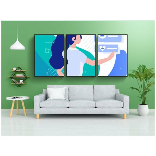 фото Набор модулных постеров для интерьера "медицинский, медсестра, доктор" 60x90 см. в тубусе, без рамки lotsprints