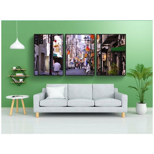 фото Набор модулных постеров для интерьера "япония, токио, асакуса" 60x90 см. в тубусе, без рамки lotsprints