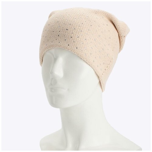 фото Шапка бини lekiko, размер 52-58, желтый, бежевый