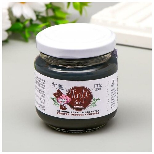 Краска-лак для дерева 3 в 1 AMELIE грецкий орех, 120 мл 7188323