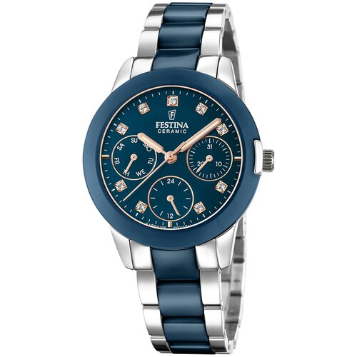фото Наручные часы festina керамические наручные часы festina f20497/3, синий, серебряный