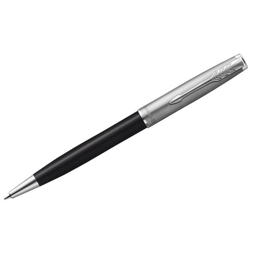 Ручка шариковая Parker Sonnet Sand Blasted Metal Black Lacquer, черная, 1 мм, поворотная (2146867)