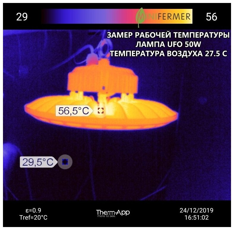 Фитолампа для растений "UFO" Sunlike 4000k+660nm SMD 50 Watt / Лампа для растений универсальная - фотография № 17