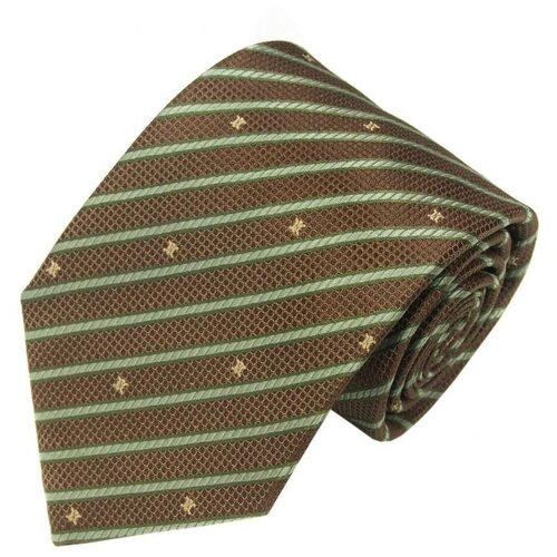 Коричневый жаккардовый галстук с ментоловыми полосами Celine 820277