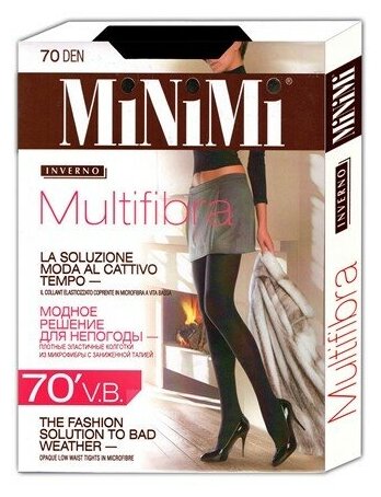 Колготки  MiNiMi Multifibra, 70 den, размер 4, черный