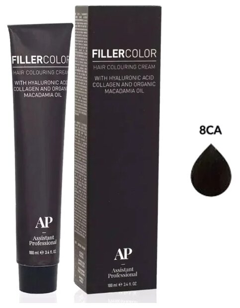 Assistant Professional Filler Color перманентная крем-краска для волос, 8CA Светлый блондин медно-пепельный, 100 мл