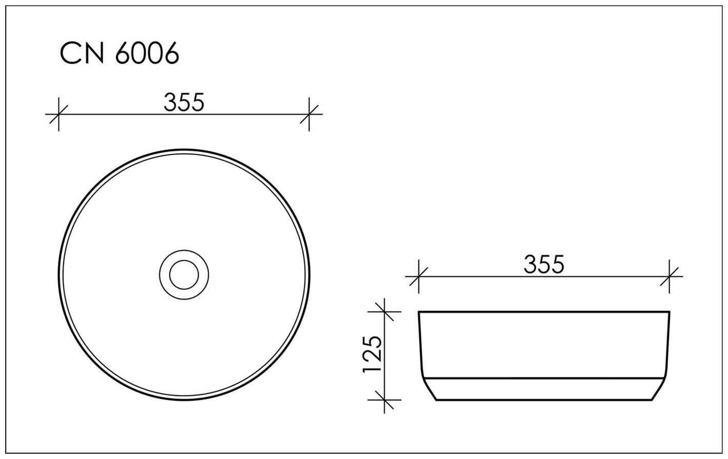 Накладная раковина Ceramica Nova Element круглая матовая 36 см CN6006 - фотография № 5