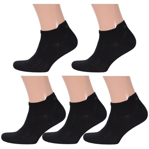 фото Комплект из 5 пар мужских носков lorenzline черные, размер 25 (39-40)