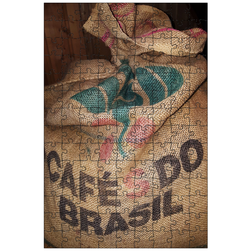 фото Магнитный пазл 27x18см."кофе, сумка, коричневый" на холодильник lotsprints