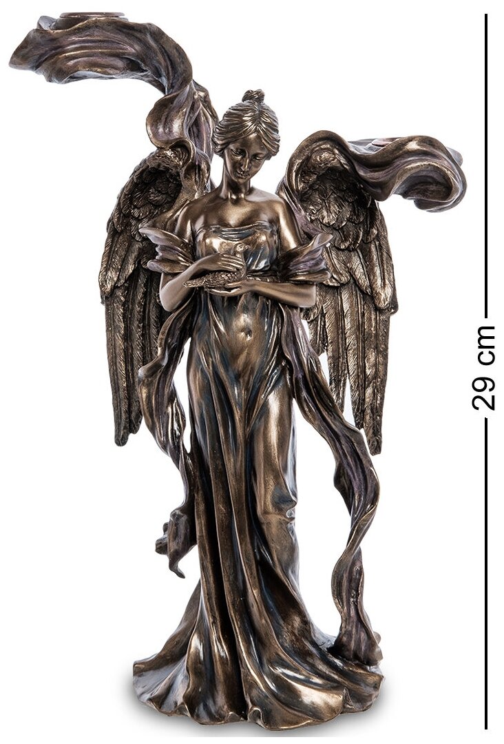 Статуэтка-подсвечник Ангел с голубем Veronese Размер: 13,5*10*28 см