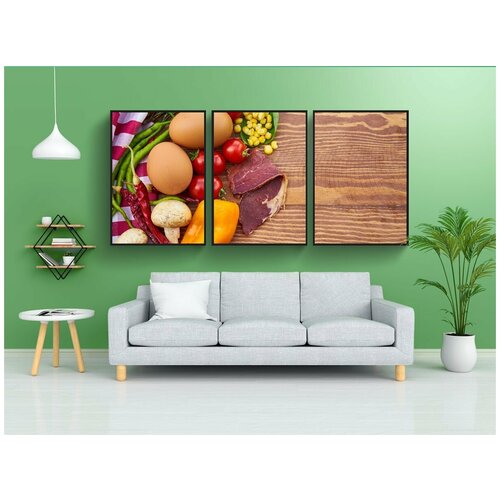 фото Набор модулных постеров для интерьера "яйцо, гриб, грибы" 60x90 см. в тубусе, без рамки lotsprints