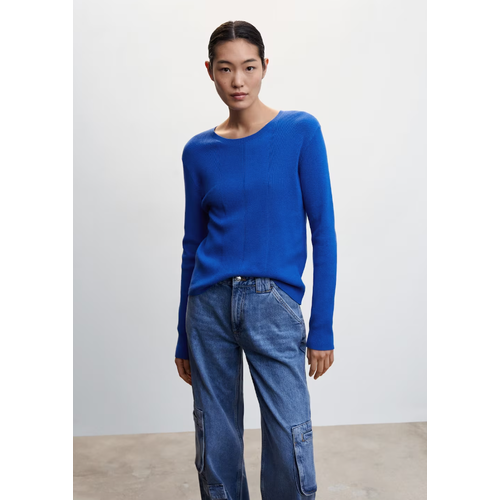 Пуловер MANGO Kars, размер 42, синий пуловер mango размер 42 синий