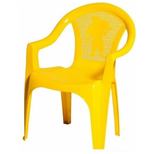 Стул кресло детское Незнайка 53*38*35см, пластик, желтый