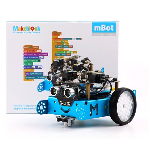 mBot V1.1-Blue(Bluetooth Version) набор 8-12 лет для изучения основ программирования и робототехники