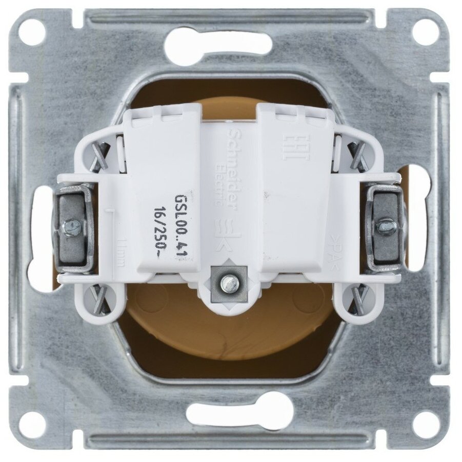 Розетка 1-м СП Glossa 16А IP20 без заземл. механизм дерево дуб SchE GSL000541 - фотография № 3