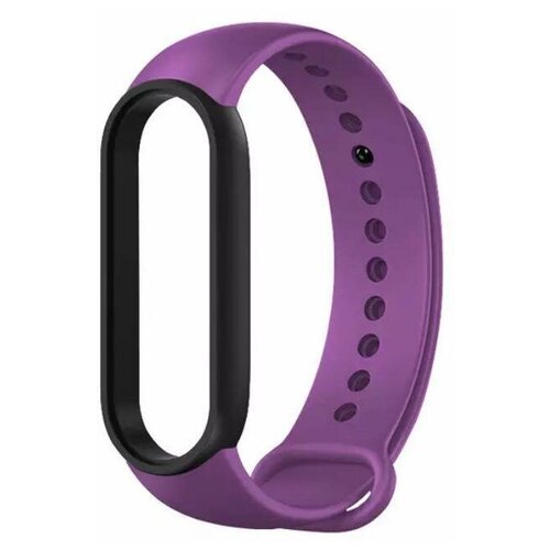 Силиконовый ремешок для Xiaomi Mi Band 5 / Mi Band 6 (фиолетовый/черный) силиконовый ремешок с металлической вставкой ремешок для фитнес браслета для xiaomi mi band 5 mi band 6