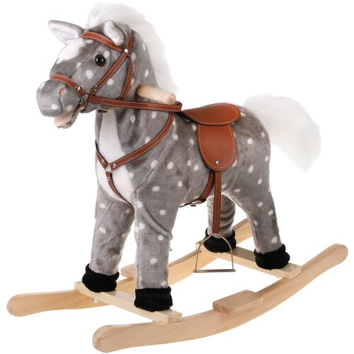 Качалка Shantou Gepai Лошадь в яблоках, 611036, серый качалка наша игрушка лошадь в яблоках 611036 серый