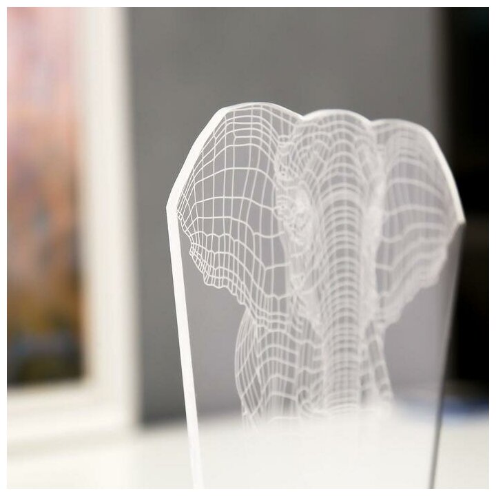 Светильник "Слон" LED белый от сети 9,5х12,5х19см - фотография № 6