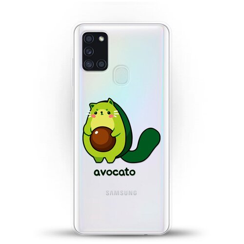 фото Силиконовый чехол авокадо-кот на samsung galaxy a21s andy & paul