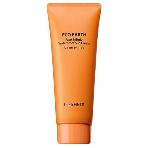 The Saem Солнцезащитный крем водостойкий Eco Earth Face & Body Waterproof Sun Cream SPF50+ PA++++, 100г солнцезащитный крем для чувствительной кожи лица eco earth cica sun cream spf50 pa 50г