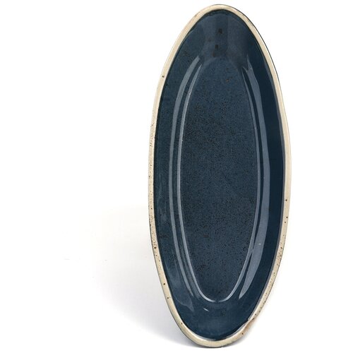 Блюдо сервировочное для рыбы Papi Galaxy 28см/ Посуда для кухни/ Керамика/ Можно мыть в ПММ/ Синий