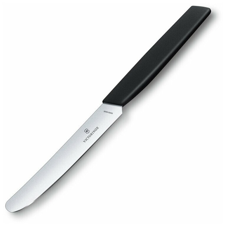Нож столовый VICTORINOX Swiss Modern, прямое лезвие 11 см, черный 6.9003.11