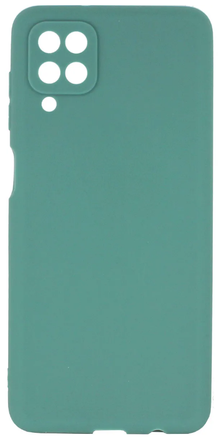 Силиконовый чехол Soft Touch для Samsung Galaxy A12 / M12 / A125F темно-зеленый с мягкой внутренней бахромой / микрофиброй / галакси а12 / м12