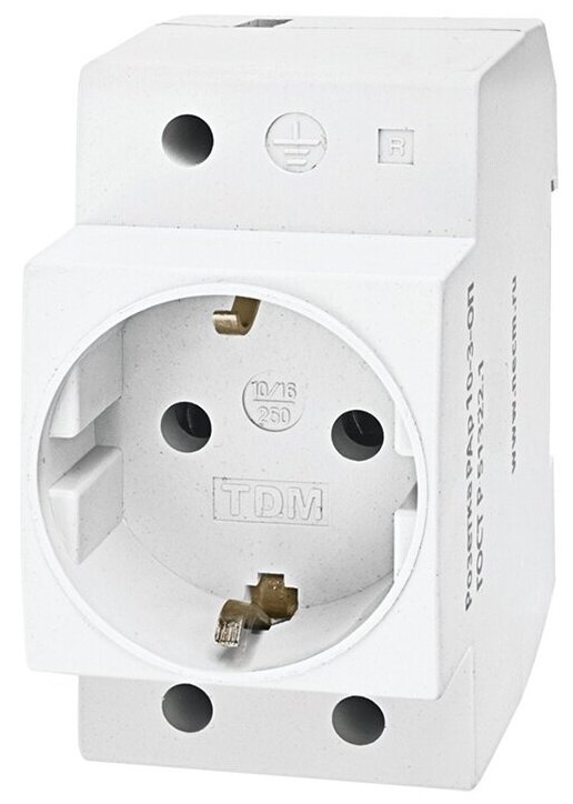 фото Розетка на DIN-рейку о/у, с/з, 1 гнездо, 16А, 230В, IP20