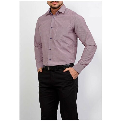 фото Рубашка мужская длинный рукав casino c164/15/14/z/p/1, полуприталенный силуэт / regular fit, цвет красный, рост 164-172, размер ворота 40